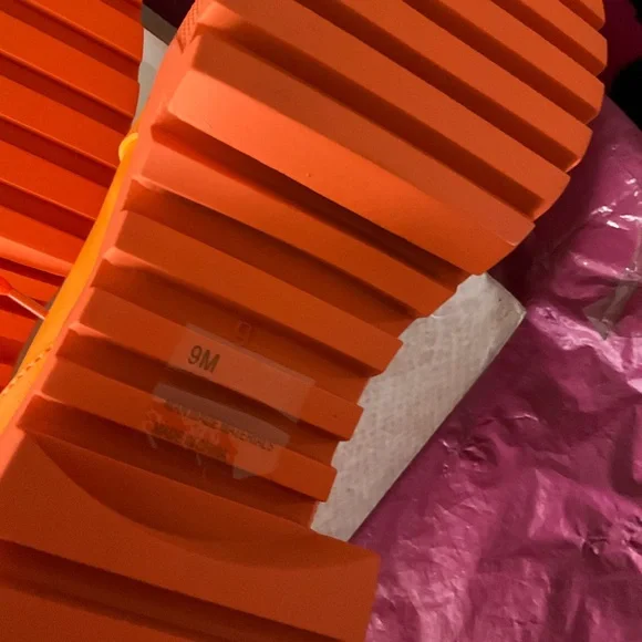 Dolls Kill Orange Combat Boots Tangerine Orange Boots - Picture 4 of 9